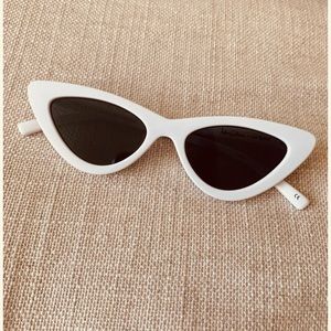Le Specs x Adam Selman Last Lolita White Cat Eye Sunglasses